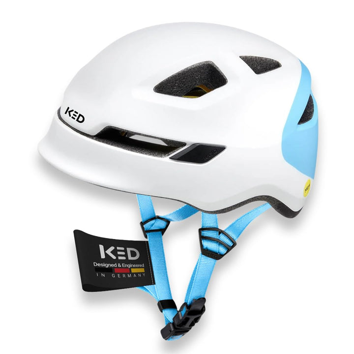 KED Pop MIPS Kinder Fahrrad Helm weiss/blau 2023 S | 48-52cm, S | 48-52cm