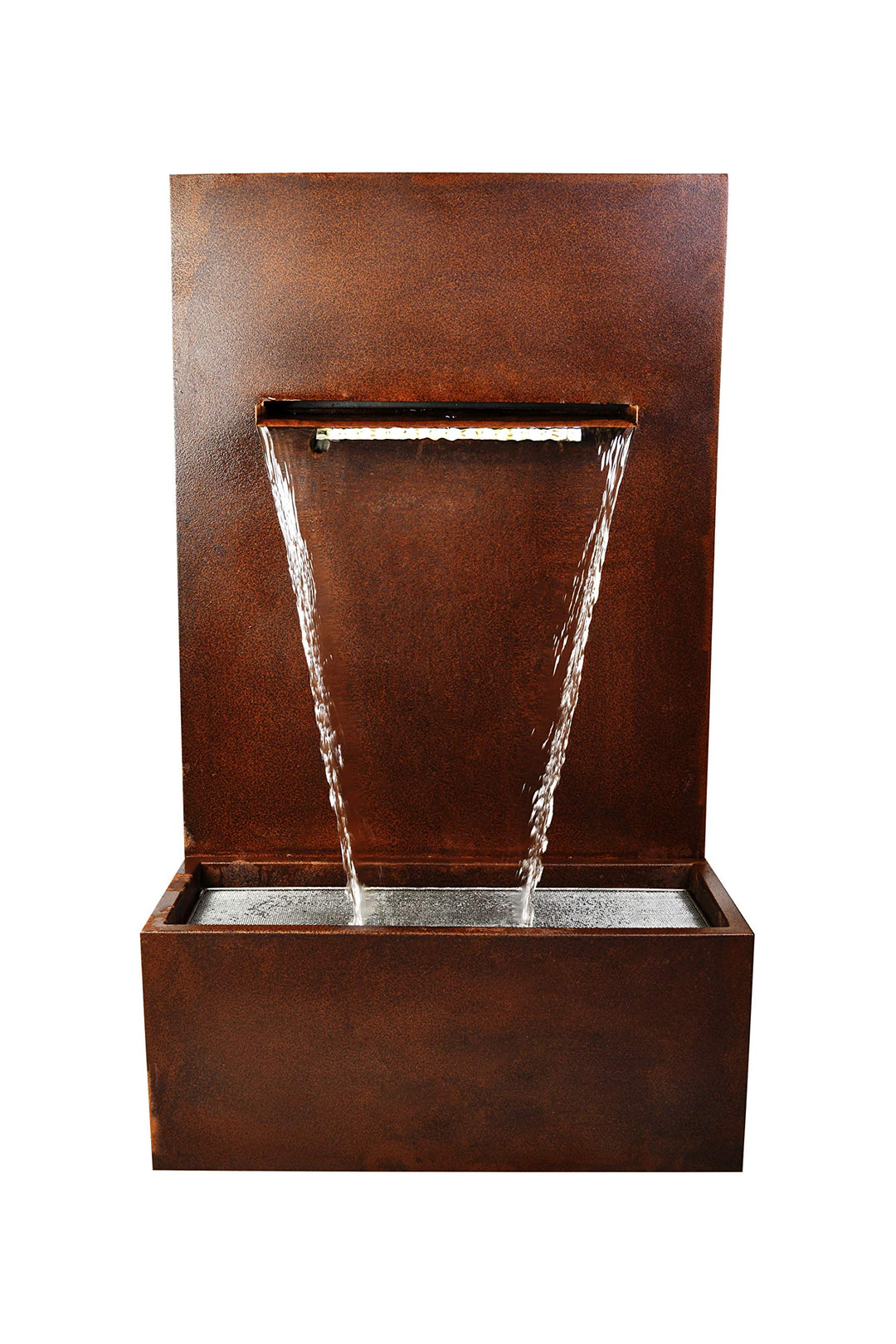 KÖHKO® Wasserfall-Brunnen mit LED-Beleuchtung Höhe 100 cm Wasserspiel aus Cortenstahl 31008 Cordoba