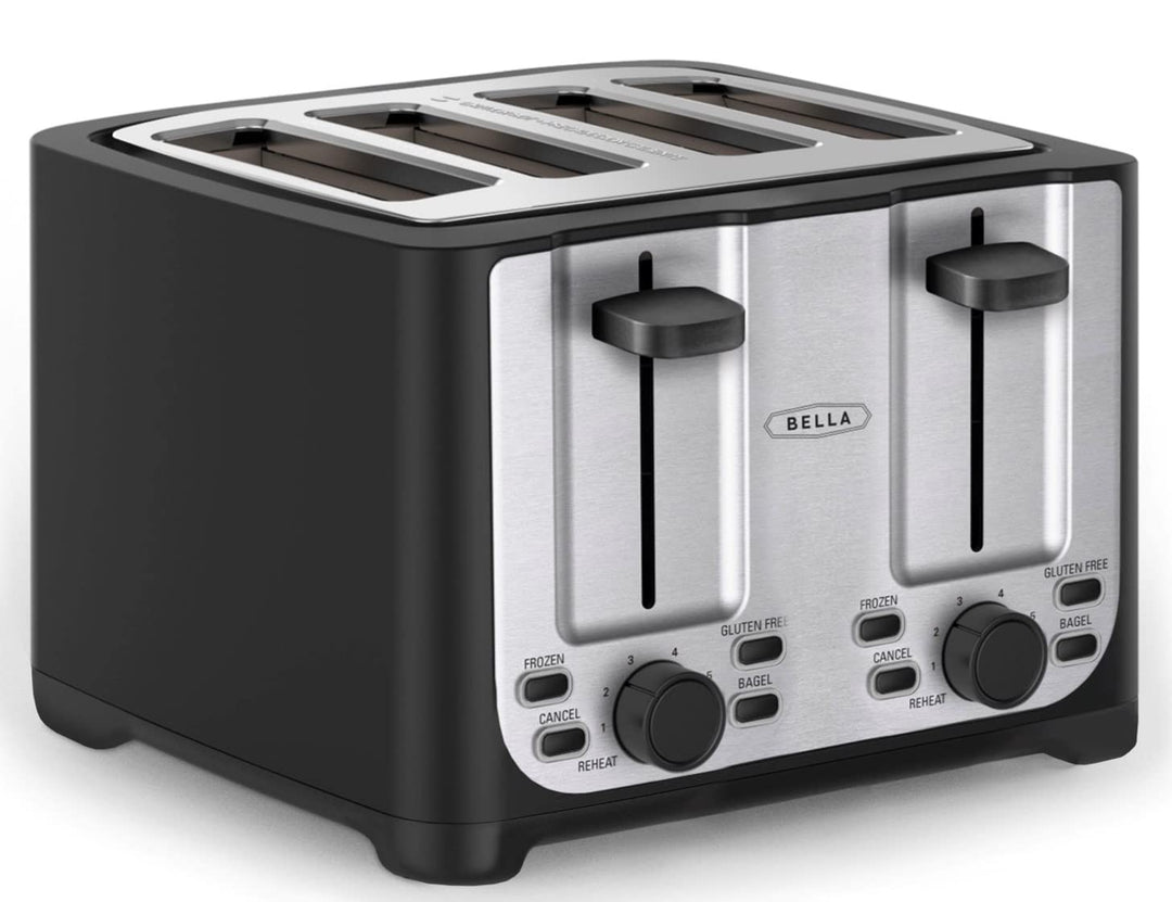 bella 4 Scheiben Toaster mit Automatischer Abschaltung, Extra Breite Schlitze und Abnehmbare Krümels