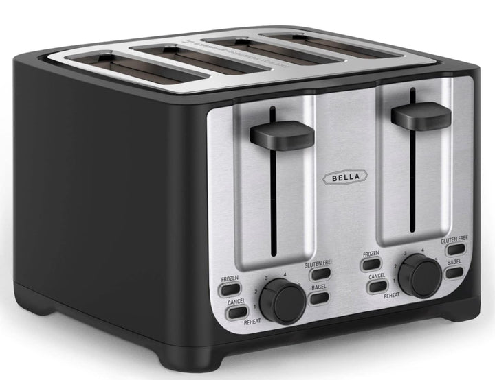 bella 4 Scheiben Toaster mit Automatischer Abschaltung, Extra Breite Schlitze und Abnehmbare Krümels
