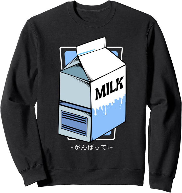 Milk Kawaii Japanische Milch Kanji Retro Anime Manga Kawaii Sweatshirt