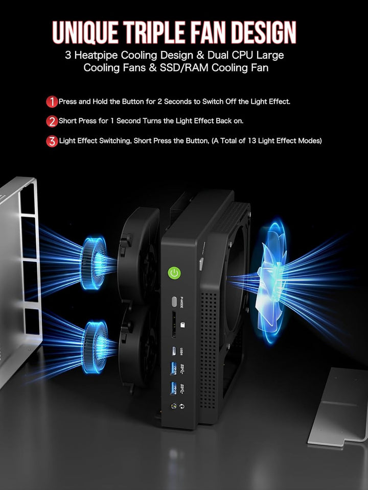 GMKtec EVO-X2 AI Mini PC AMD Ryzen AI MAX+ 395(16K/32T, bis zu 5.1GHz), 126 Tops KI-Leistung, 96GB D