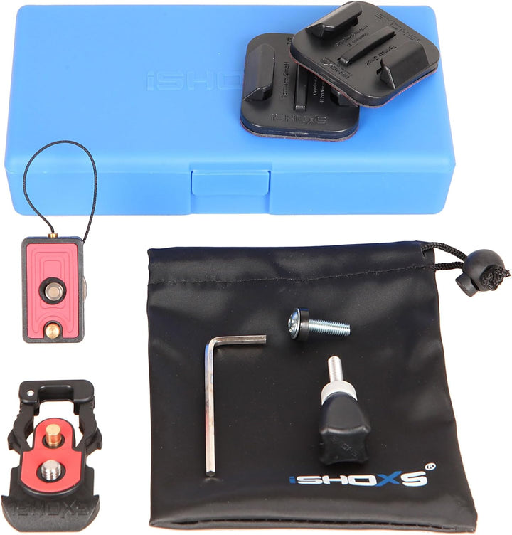 iSHOXS ProFork/Pro Slider Stativadapter mit VideoPin - Set mit Klebepad Flat/Curved und 2K Mounthand