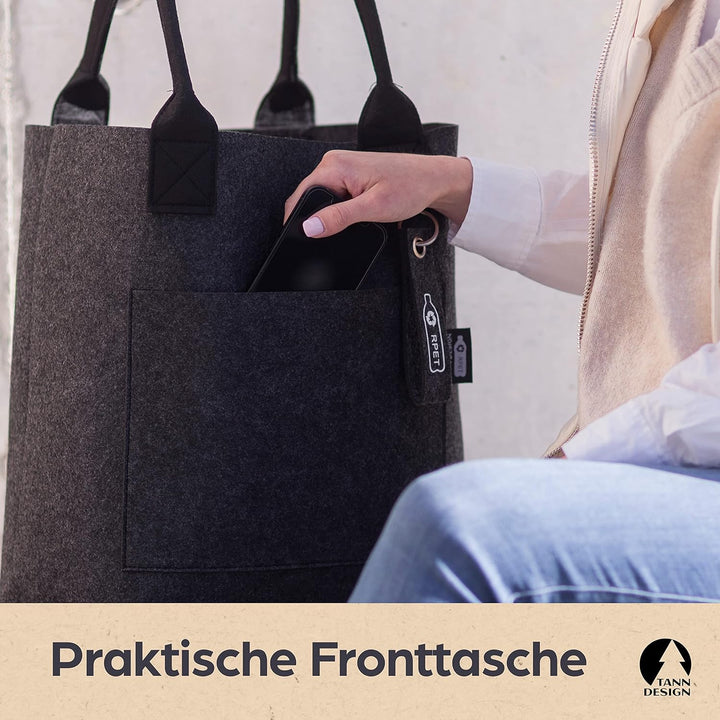 Damen Shopper hergestellt aus recycelten PET-Flaschen - nachhaltige Schulter- & Umhängetasche für Ei