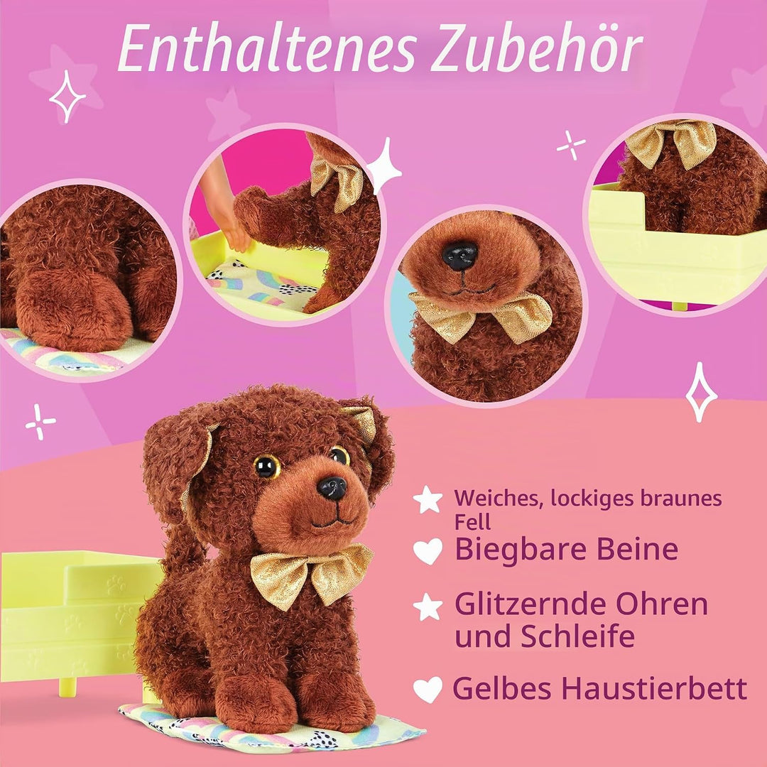 Glitter Girls - Grizzly - 36 cm Puppen-Zubehör - Puppe Haustiere - Hund Plüsch - Ausgestopfte Tiere