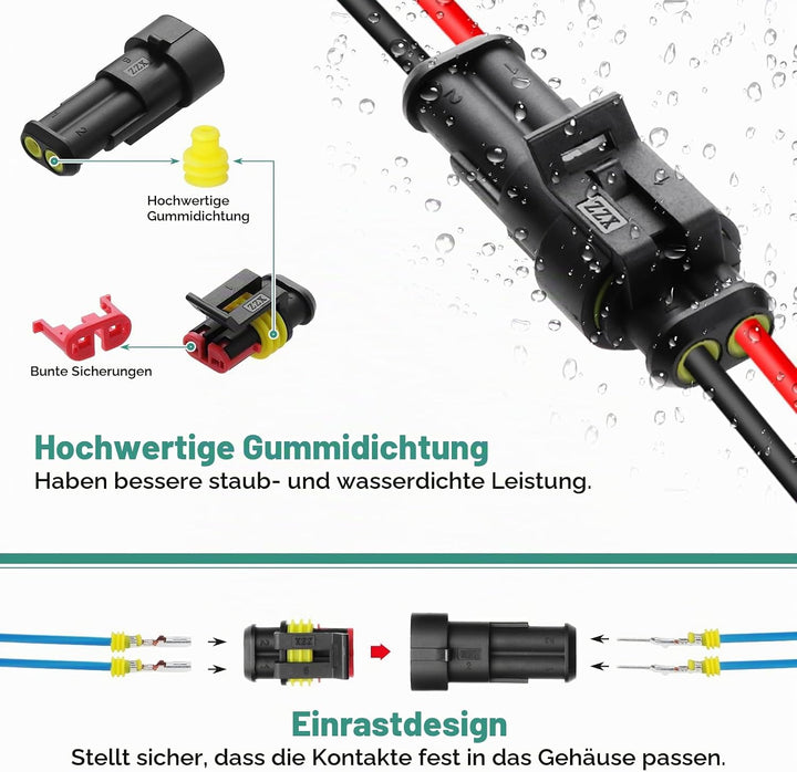 Faankiton 708Stk Auto Wasserdichter Steckverbinder, Kabel Schnellverbinder Stecker, Wasserdicht Schn