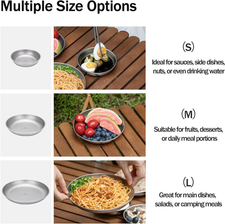 iBasingo Camping Titan Teller 18.5cm Servier Teller Party Ultraleichte Outdoor Picknick Metall Gesch