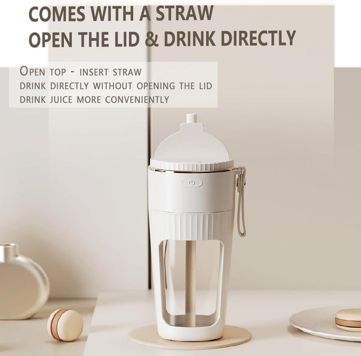 Tragbarer Mixer für Shakes und Smoothies, 340 ml, persönliche Grösse, Mixer mit 10 Edelstahlklingen,