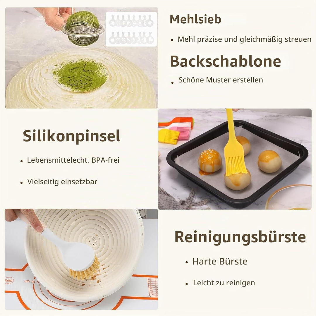 Gärkorb Brot Gärkörbchen Backen Zubehör Brotbackkorb Garkörbe Brotbacken Starter Back Brotkorb Garkö
