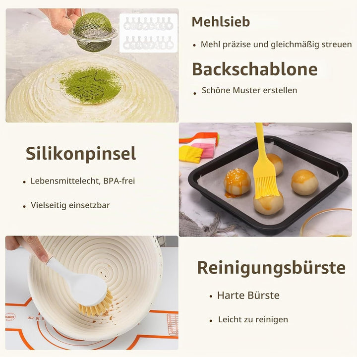Gärkorb Brot Gärkörbchen Backen Zubehör Brotbackkorb Garkörbe Brotbacken Starter Back Brotkorb Garkö