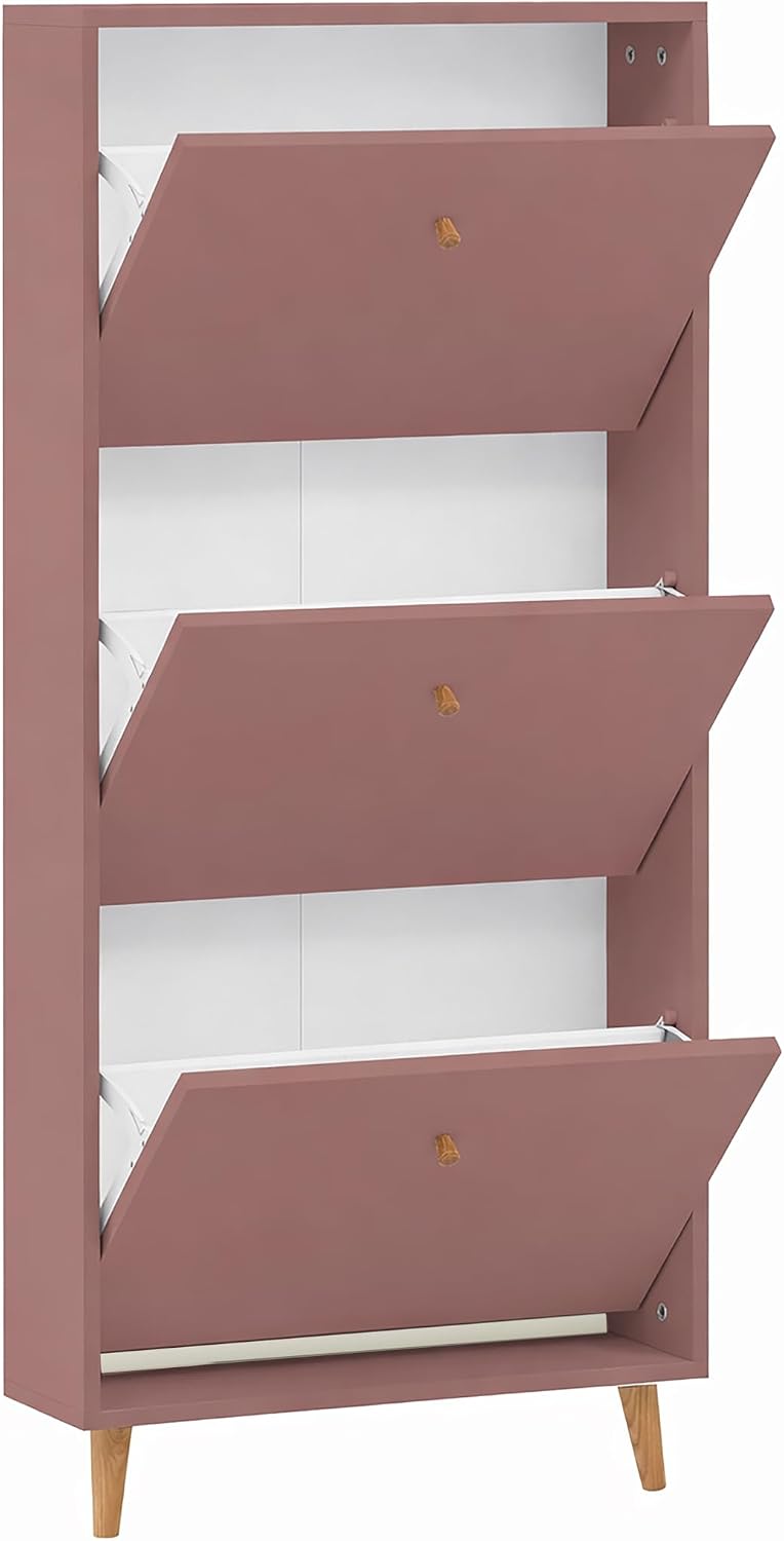 Schildmeyer Bjarne Schuhschrank 160905, Mauve, 59,8 x 19,5 x 131 cm, platzsparend durch geringe Tief