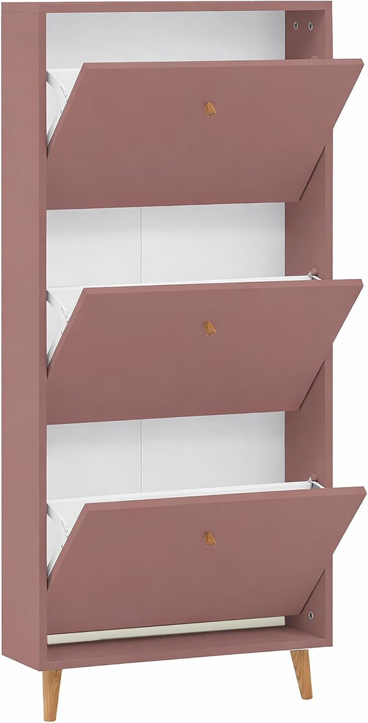 Schildmeyer Bjarne Schuhschrank 160905, Mauve, 59,8 x 19,5 x 131 cm, platzsparend durch geringe Tief