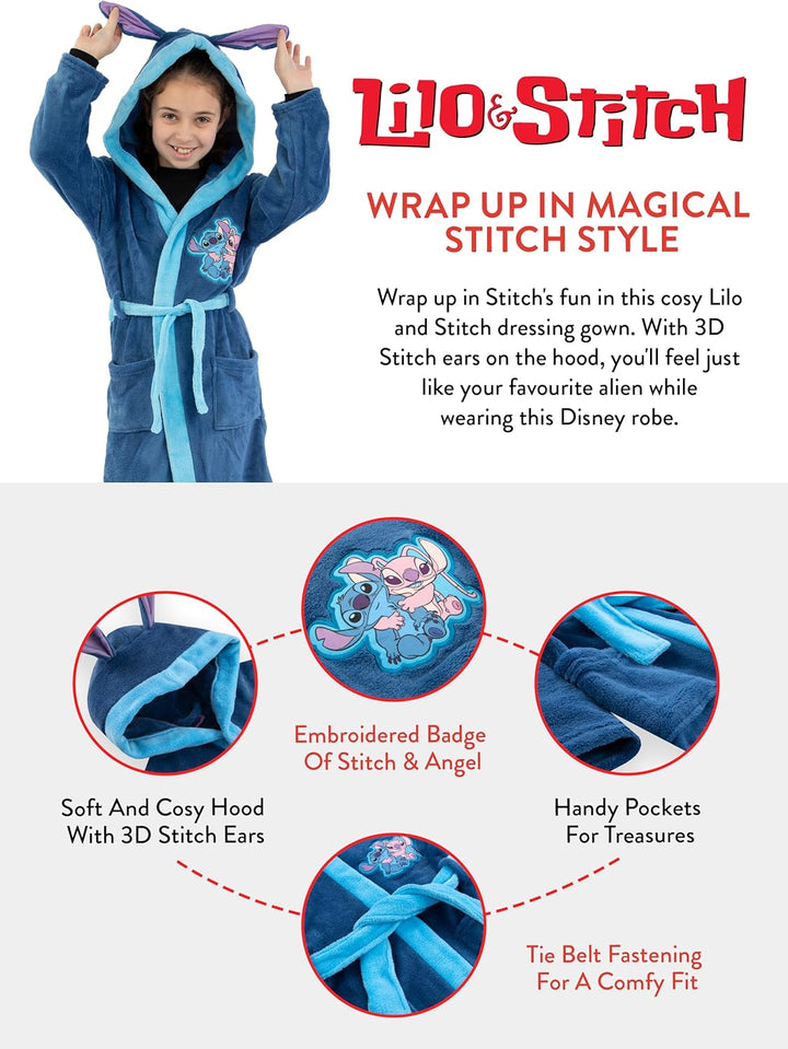 Disney Lilo Und Stitch Bademantel Mädchen | Morgenmantel Stitch Und Angel | Kinderbademantel Mädchen