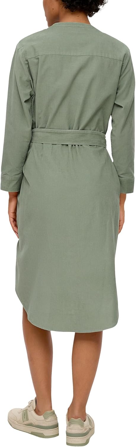 s.Oliver Damen Kordsamt Hemdkleid aus Cord 46 Grün, 46 Grün