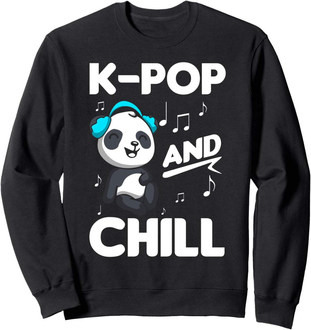 Niedlicher Panda - K-Pop und Chill - Musik Sweatshirt