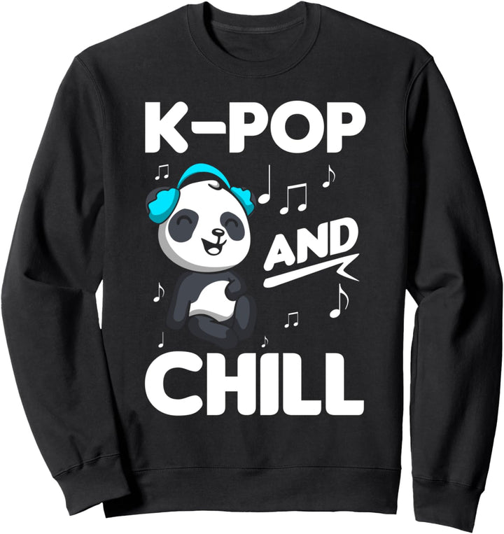 Niedlicher Panda - K-Pop und Chill - Musik Sweatshirt