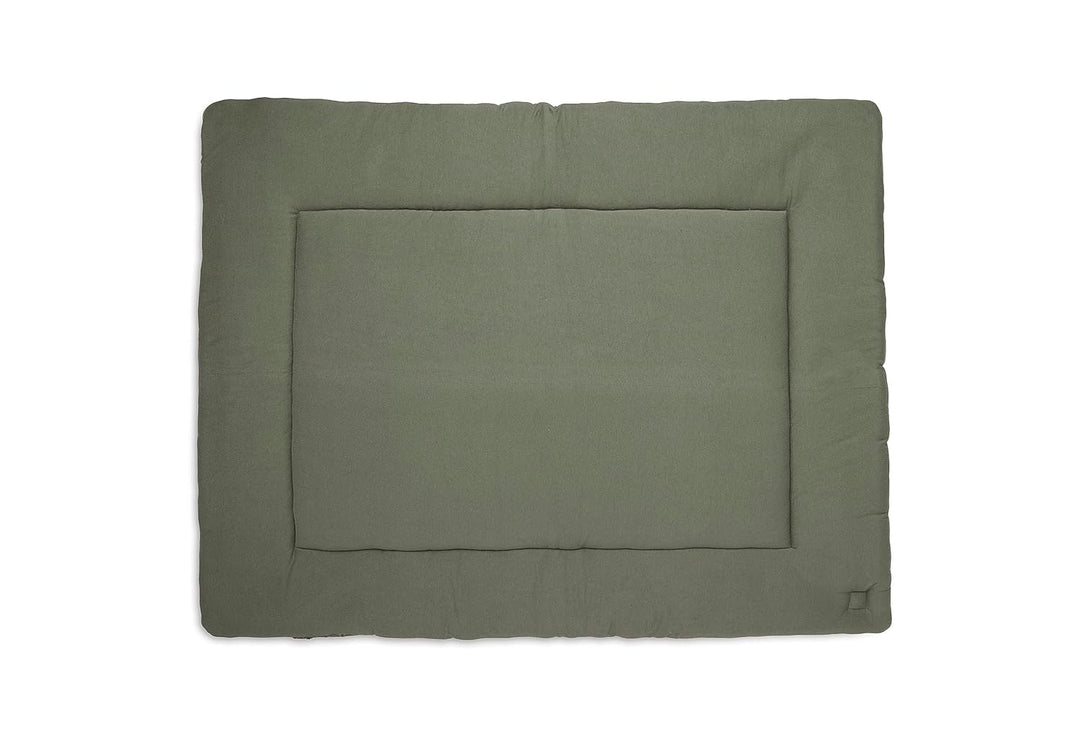 Jollein Krabbeldecke für Baby - Pure Knit, Leaf Green - Bio-Baumwolle - Laufgittereinlage - 75x95 cm