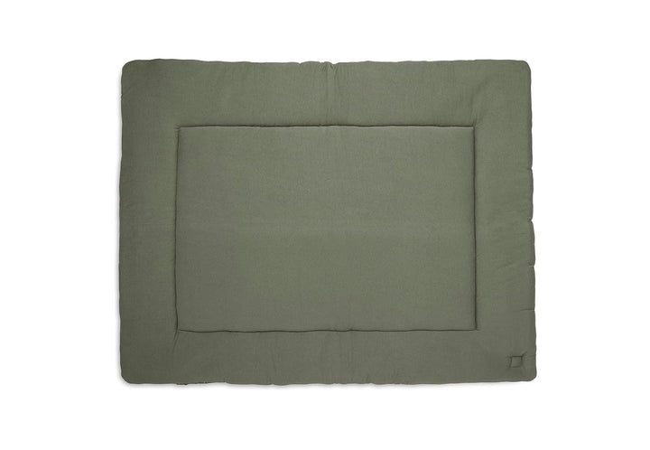 Jollein Krabbeldecke für Baby - Pure Knit, Leaf Green - Bio-Baumwolle - Laufgittereinlage - 75x95 cm