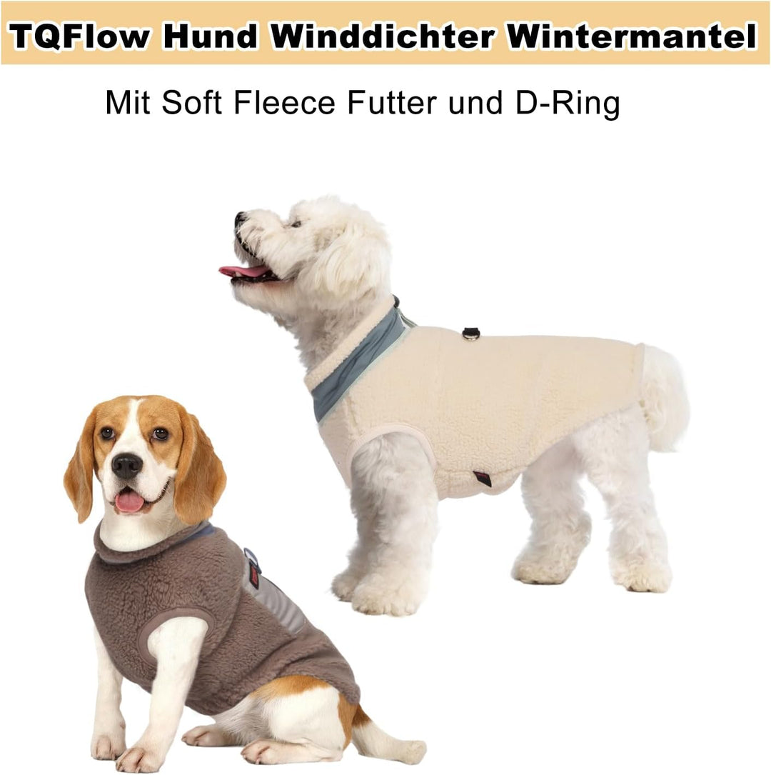 Hundemantel Winter Hundekleidung, Hunde Wintermantel Jacke mit Warm Fleece Gefütterte Hundejacke, Wi
