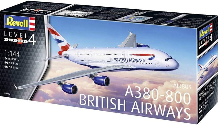 Revell RV03922 3922 Other License 03922 A380-800 British Airways Flugmodell Bausatz 1:144, STK