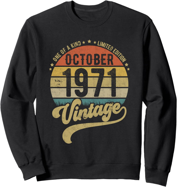 Reto 50. Geburtstag, 50 Jahre alt, geboren im Oktober 1971. Sweatshirt