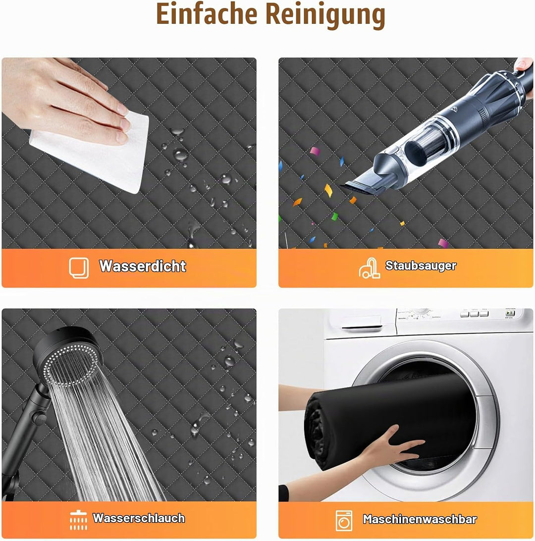 Lekespring Hundedecke Auto Rückbank Fester Boden - 4 Stabile Platten Hundedecke Rücksitzbank mit Har