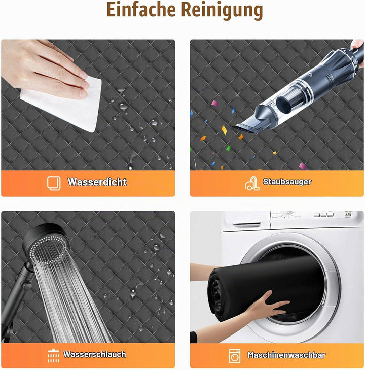 Lekespring Hundedecke Auto Rückbank Fester Boden - 4 Stabile Platten Hundedecke Rücksitzbank mit Har