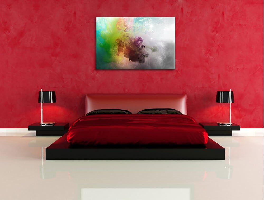 mystisch verfärbte Wirbel schwarz/weiss Format: 100x70 auf Leinwand, XXL riesige Bilder fertig gerah