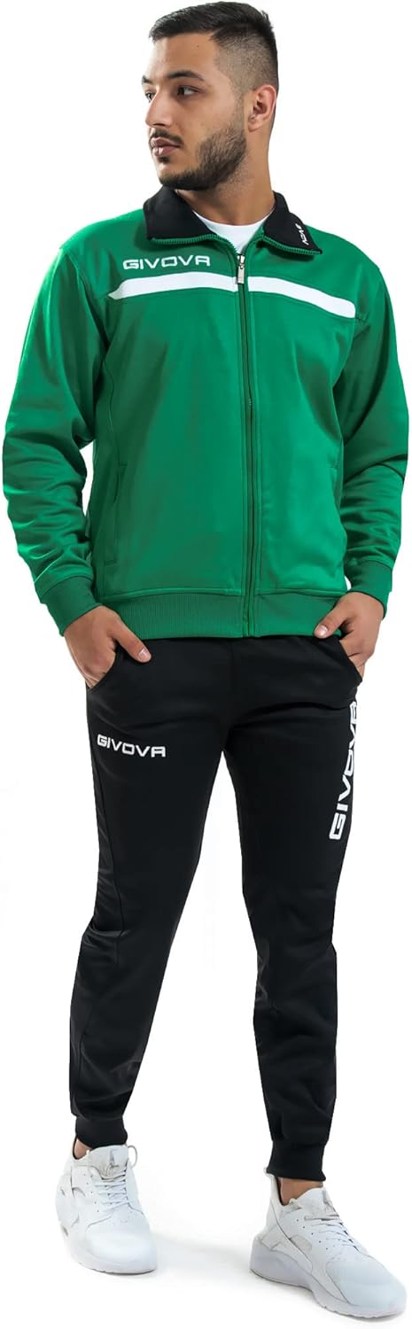 Givova, anzug givova eins full zip, grün/schwarz, S