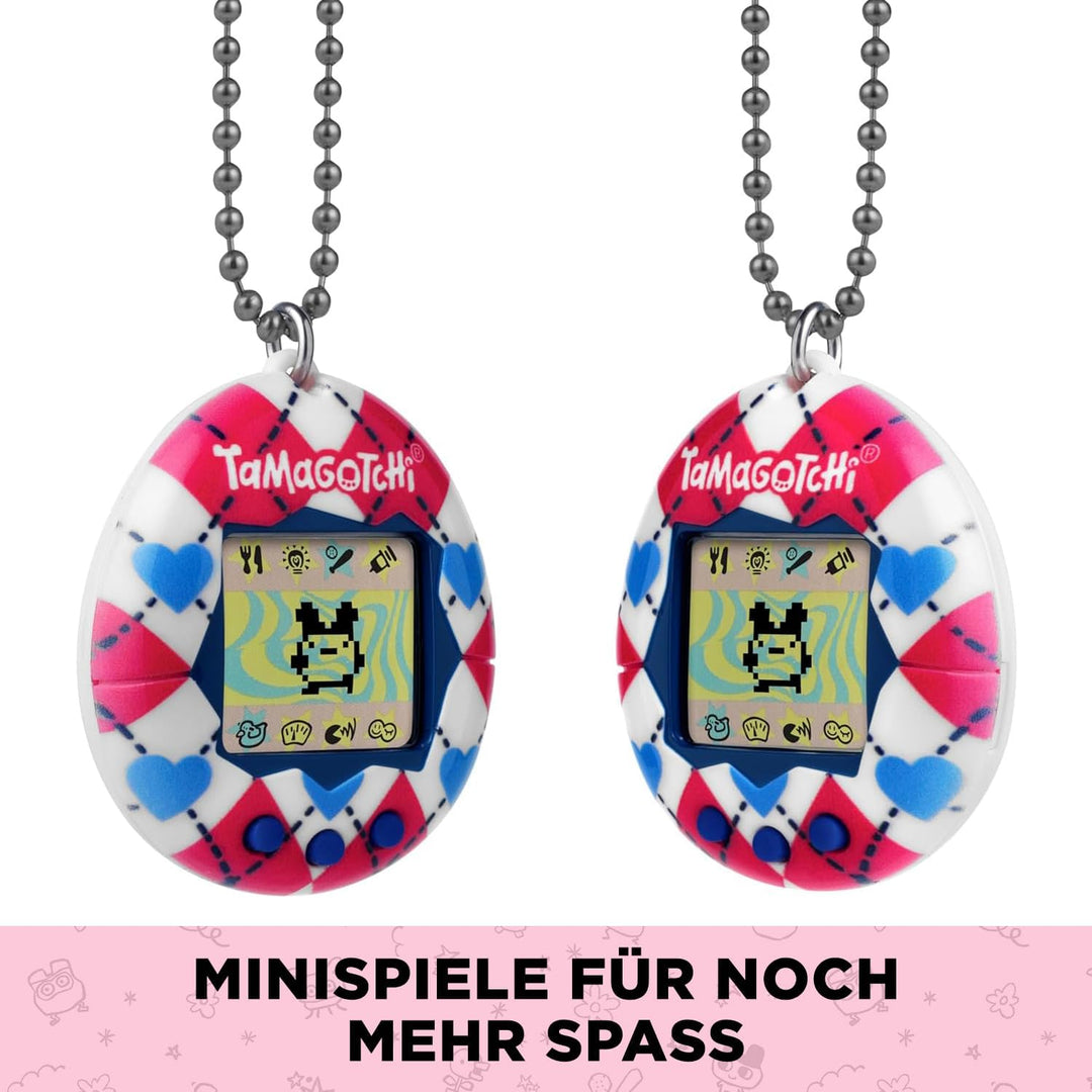 Bandai - Tamagotchi - Tamagotchi Original - Argyle Heart - Elektronisches virtuelles Tier mit Farbdi