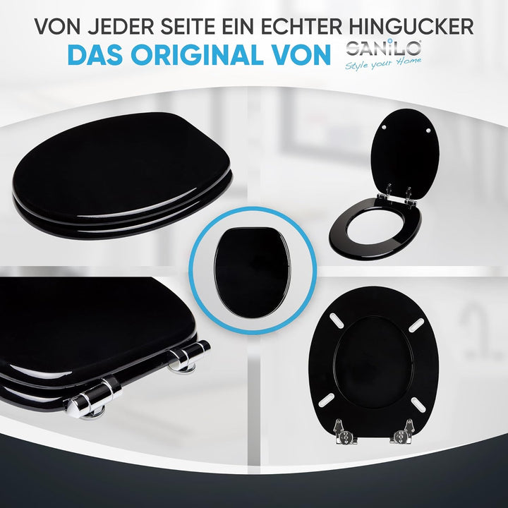 Sanilo WC-Sitz mit Absenkautomatik I Hochwertiger Toilettensitz aus Holz I Toilettendeckel in versch