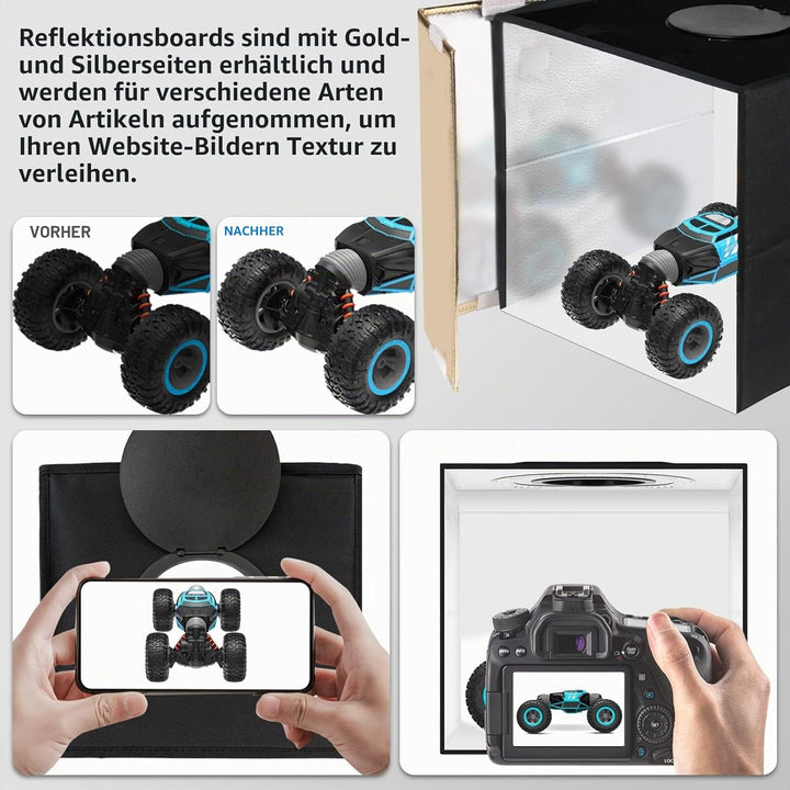 PULUZ Lichtbox 30CM 10 Gänge Dimmbar Fotostudio Tragbare Lichtzelt Geeignet für Unternehmen die Arti