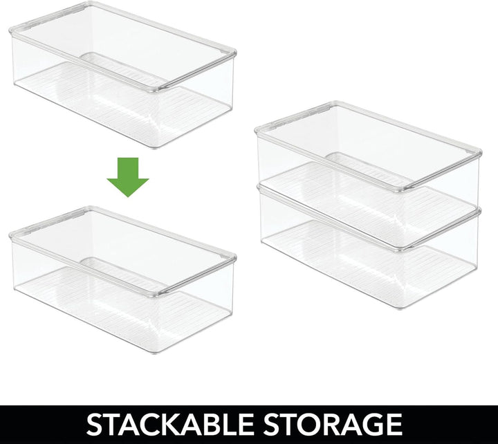 mDesign 4er-Set Kühlschrankbox – Kühlschrank Vorratsdose mit Deckel – lebensmittelechte Aufbewahrung