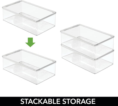 mDesign 4er-Set Kühlschrankbox – Kühlschrank Vorratsdose mit Deckel – lebensmittelechte Aufbewahrung
