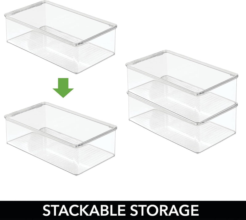 mDesign 4er-Set Kühlschrankbox – Kühlschrank Vorratsdose mit Deckel – lebensmittelechte Aufbewahrung