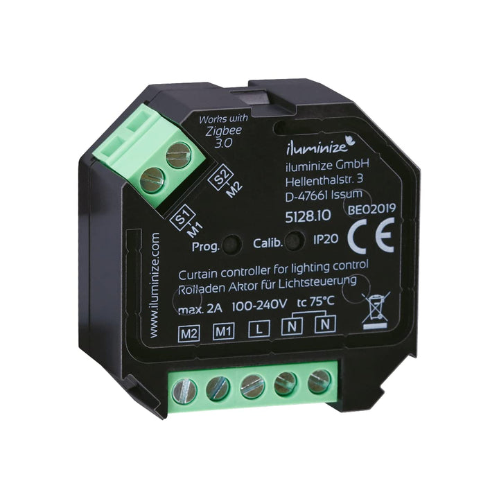 Zigbee Rolladen/Jalousie und Leinwand-Aktor Mini, 2 Kanäle auf/ab, max. 2A, steuerbar mit Zigbee Lic