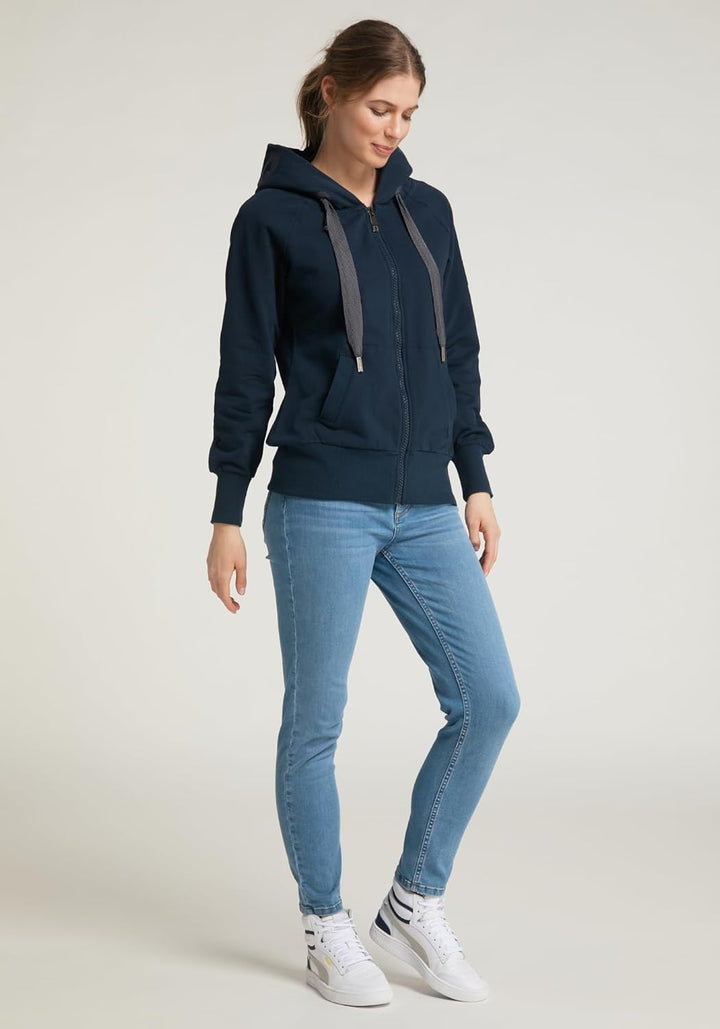 Elbsand Kelda Damen Sweatjacke mit Kapuze, Zip-Jacke, Reissverschluss, XS Coldwater
