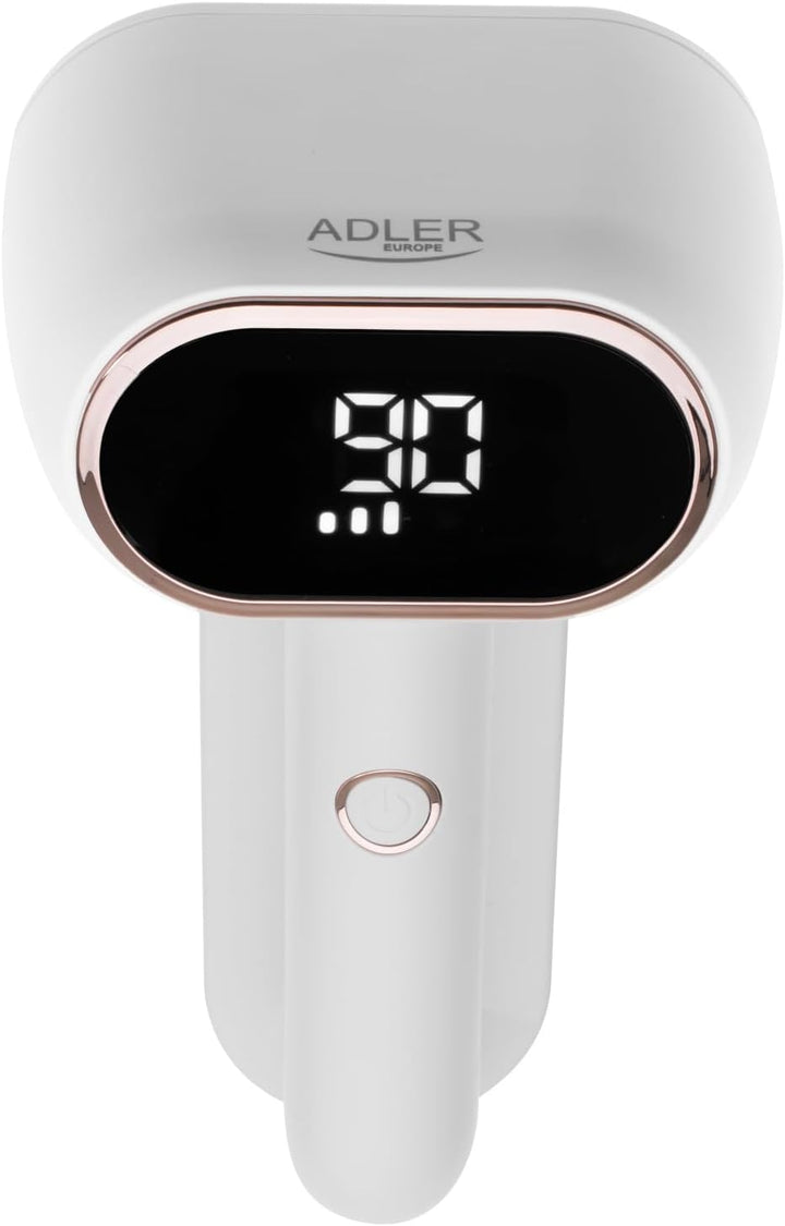 Adler Double Fusselentferner, 3 Geschwindigkeiten, LCD-Display, weiss