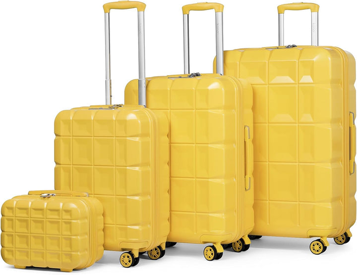 KONO Kofferset 4 Teilig Gepäck-Sets Hartschalenkoffer Reisekoffer Set Zwillingsrollen ABS Koffer Tro