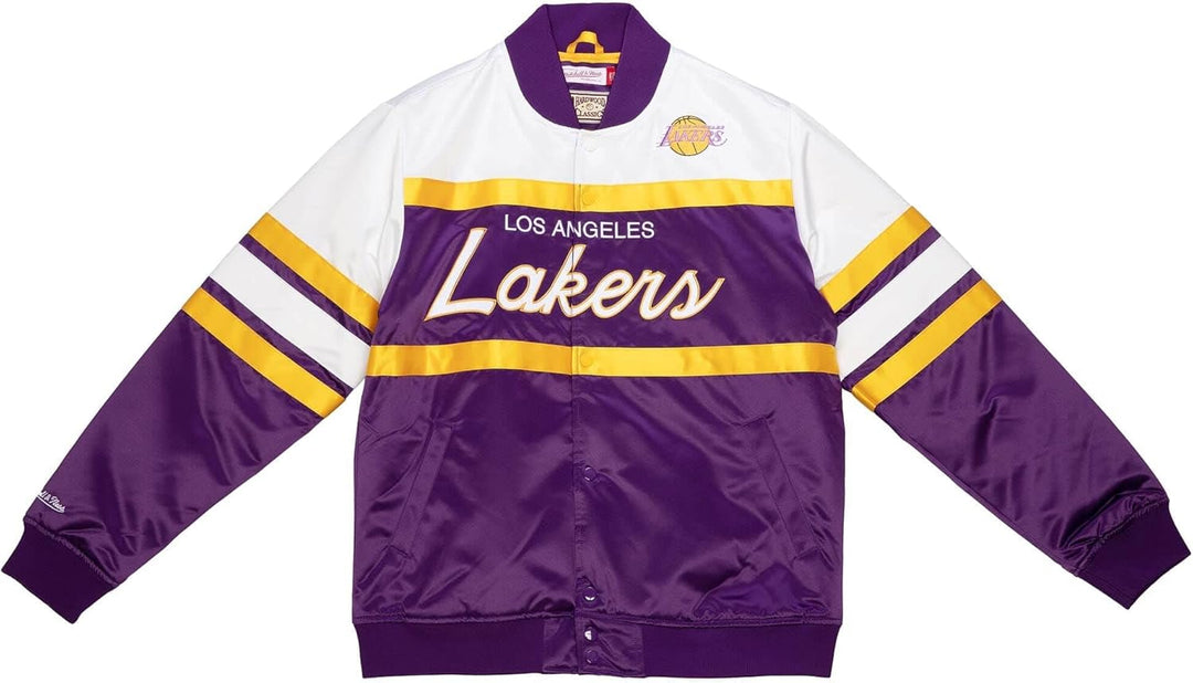Mitchell & Ness NBA Special Script Heavyweight Satin Jacket LA Lakers - Purple L, LA Lakers - Purple