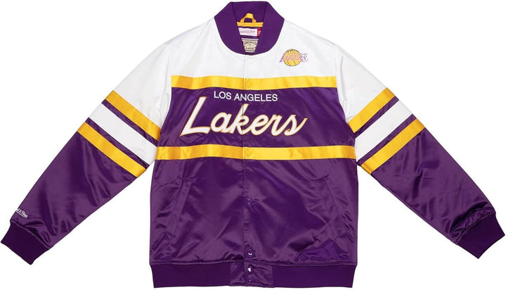 Mitchell & Ness NBA Special Script Heavyweight Satin Jacket LA Lakers - Purple L, LA Lakers - Purple