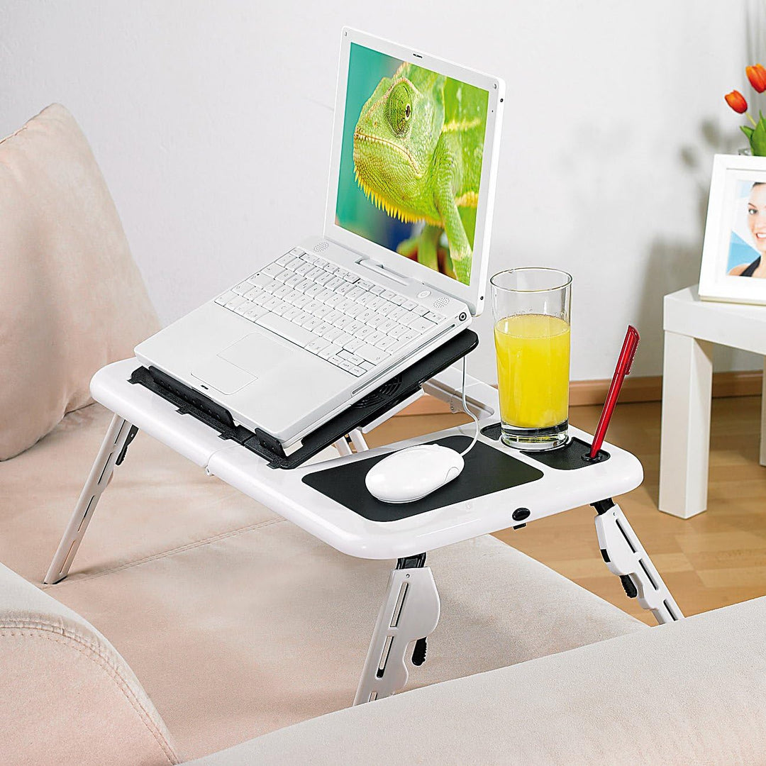 Notebook Tisch: Notebooktisch mit 2 USB-Lüftern, klappbar (Laptoptisch klappbar, Mobiler Laptoptisch