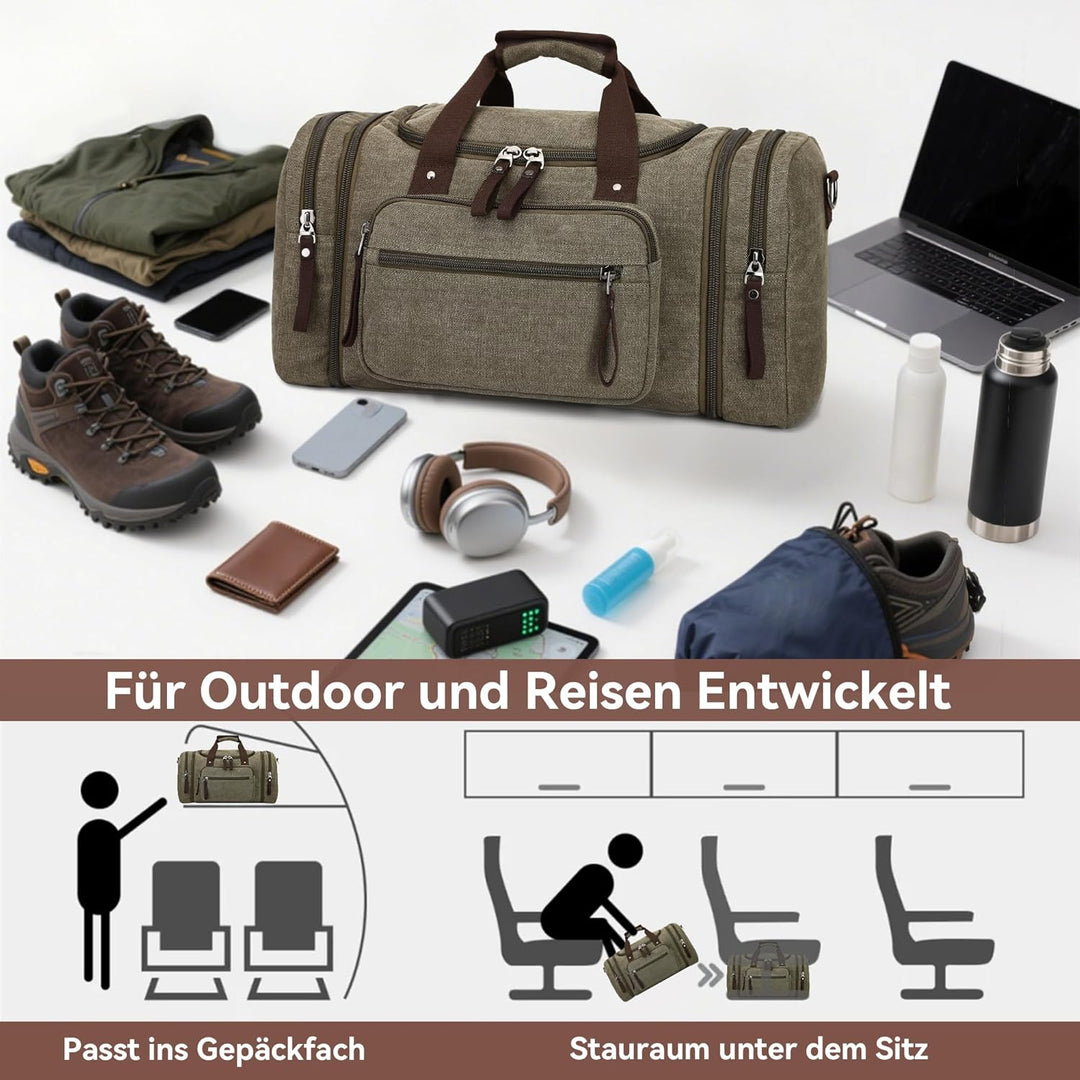 DORRISO Mode Herren Reisetasche Grosse Kapazität Erweiterbar Sporttasche 40L Elegant Handgepäck Tasc