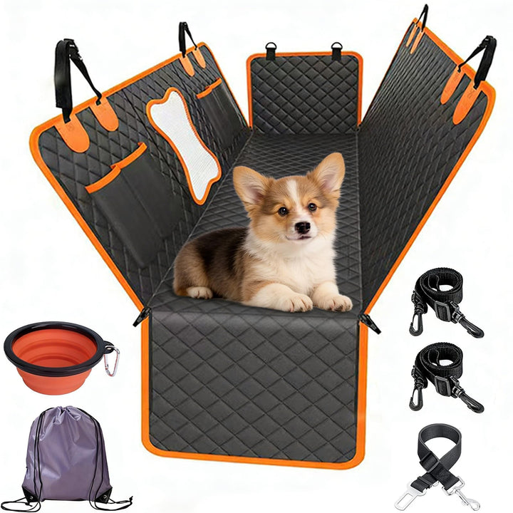 Hundedecke für Auto Rückbank, Rücksitz mit Seitenschutz und Sichtfenster, Autoschondecke Hund Rücksi