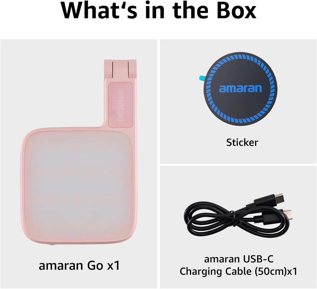 Amaran Go Magnetisches Selfie-Telefon-Licht, Dual-LED-Lichtquelle mit verstellbarem Spiegellicht, CC