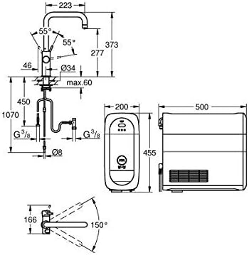 GROHE Blue Home- Starter Kit (U- Auslauf, 3 gefilterte und gekühlte Wasserarten, für GROHE Blue Filt