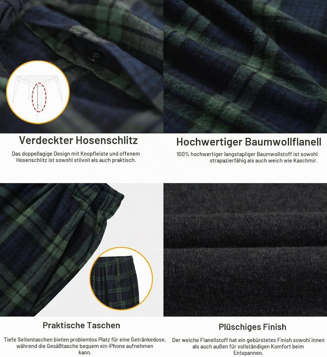 LAPASA Herren Pyjama-Set Schlafanzugset (Extra Warm Flecce Set M129, Wärmer Flanell Set M95, Warm Fl