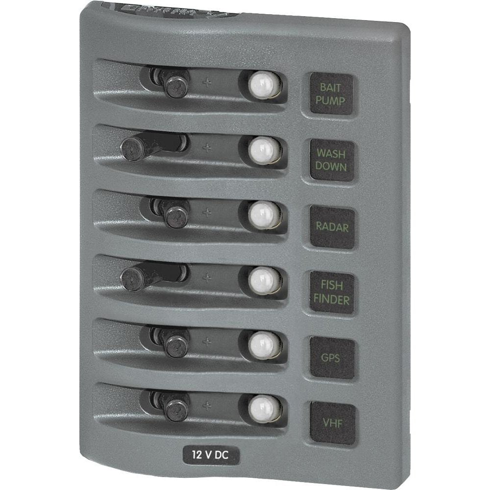 Blue Sea Systems WeatherDeck Wasserdicht Panels 6 Pos., Leistungsschalter, 6 Pos., Leistungsschalter