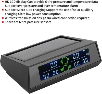 Reifendruckkontrollsystem, Reifendruckkontrollsystem Solarbetriebener TPMS-Detektor mit externem LCD