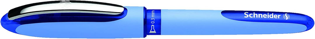 Schneider One Hybrid N Tintenroller, 0,3 mm Hybrid-Nadelspitze, hellblauer Schaft, blaue Tinte, Box